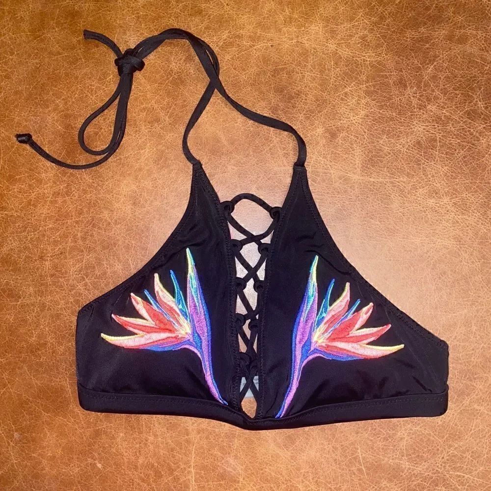 New PINK Strappy Highneck Bikini